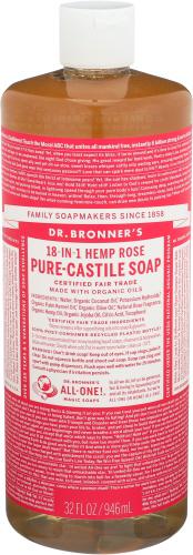 Dr Bronner Soap Liquid Castile Rose - 32 Oz (3 Units)