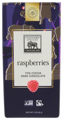 Endangered Species Chocolate Bar Grizzly Drk Raspberry - 3 Oz (12 Units)
