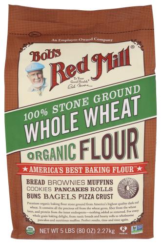 Bobs Red Mill Flour Whl White Organic - 5 Lb (4 Units)