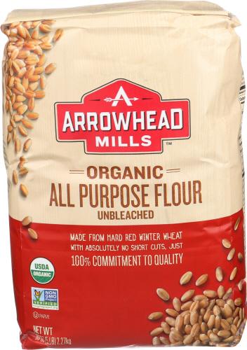 Arrowhead Mills Flour White Unbleach Organic - 5 Lb (8 Units)