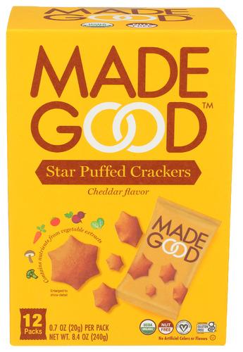 Madegood Cracker Star Puff Cheddar - 8.4 Oz (4 Units)