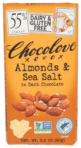 Chocolove Chocolate Bar Drk Sea Salt&Almond - 3.2 Oz (12 Units)