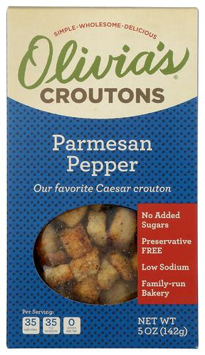 Olivias Croutons Crouton Parmesan Pepper - 5 Oz (6 Units)