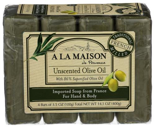 A La Maison Soap Bar Unscnt 4Pk Olive - 14.1 Oz (1 Units)