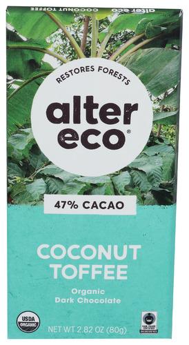 Alter Eco Chocolate Drk Coconut Tffee Organic - 2.82 Oz (12 Units)