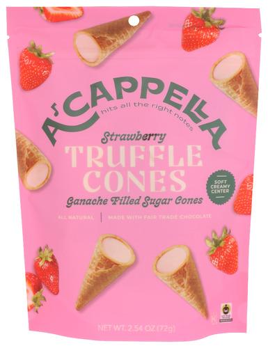 A Cappella Cone Truffle Strawberry - 2.45 Oz (6 Units)