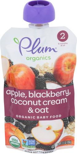 Plum Organics Baby Fd Apl Blkb Cnut S2 - 3.5 Oz (6 Units)