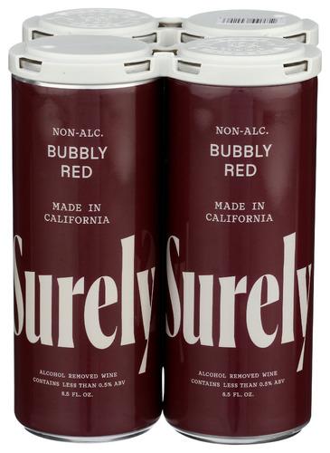 Surely Wine Na Bubbly Red 4Pk - 34 Fo (6 Units)