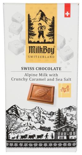 Milkboy Swiss Chocolates Bar Chocolate Milk Carml Sslt - 3.5 Oz (10 Units)