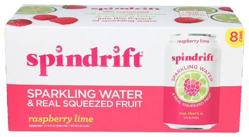 Spindrift Water Sprkl Raspberry Lm 8Pk - 96 Fo (3 Units)