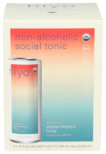 Hiyo Seltzer Watermelon Lime 4Pk - 48 Fo (6 Units)