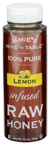 Hive To Table Honey Farms Honey Jamies Raw Infsd Lemn - 12 Oz (9 Units)