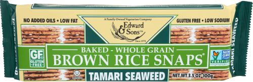 Edward & Sons Ricesnap Tamari Seaweed - 3.5 Oz (12 Units)