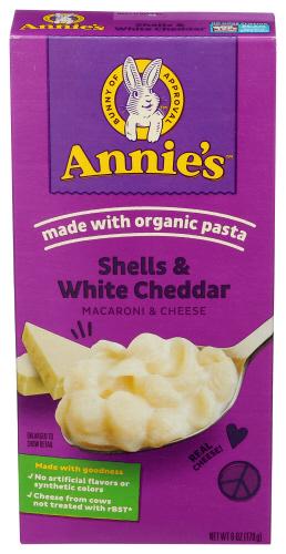 Annies Homegrown Mac & Cheese Shell & White Cheddar - 6 Oz (12 Units)