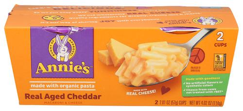 Annies Homegrown Pasta Cup Aged Cheddar 2Pk - 4.02 Oz (6 Units)