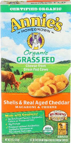 Annies Homegrown Mac & Cheese Shell Aged Cheddar - 6 Oz (12 Units)