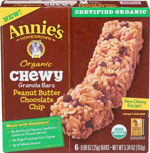 Annies Homegrown Bar Chewy Grn Pb Ch Chp 6P - 5.34 Oz (12 Units)