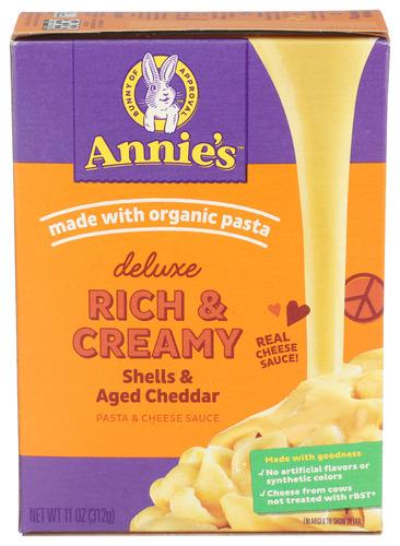 Annies Homegrown Mac & Cheese Shell & Aged Cheddar - 11 Oz (12 Units)