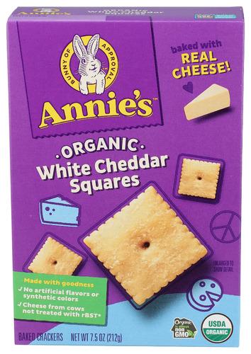 Annies Homegrown Crackers White Cheddar  Organic - 7.5 Oz (12 Units)