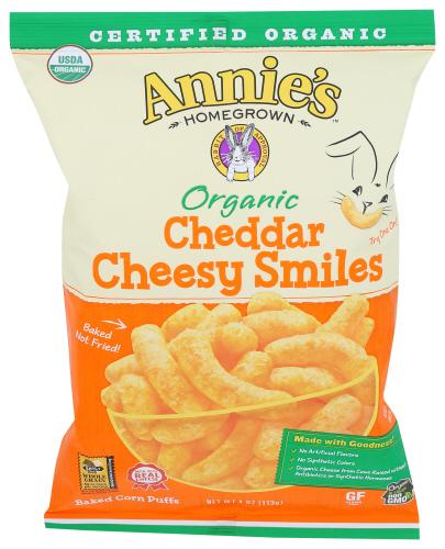 Annies Homegrown Puffs Cheesy Aged Cheddar - 4 Oz (12 Units)
