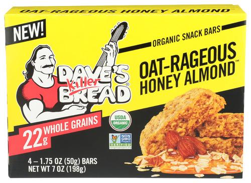 Daves Killer Bread Bar Organic 4Mp Oat Honey Almond W - 7 Oz (6 Units)