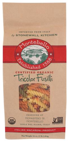 Montebello Pasta Fusilli Tricolor - 16 Oz (12 Units)