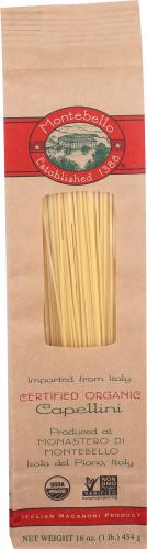 Montebello Pasta Capellini Organic - 16 Oz (12 Units)