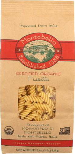 Montebello Pasta Fusilli Organic - 16 Oz (12 Units)