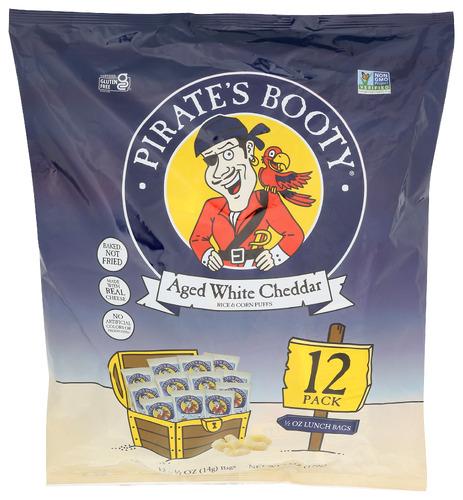 Pirate Brands Snack Cheddar White Aged Pb - 6 Oz (12 Units)