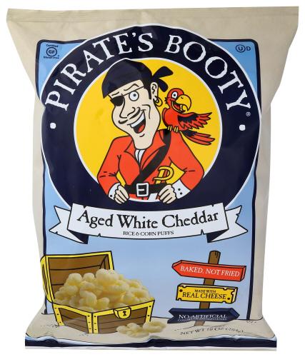 Pirate Brands Puffs Pirate Bty Cheddar White Aged - 10 Oz (6 Units)