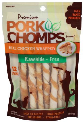 Pork Chomps Dog Food Pork Chicken Mini - 12 Ea (6 Units)