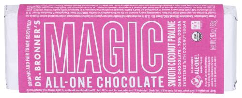 Dr Bronner Bar Chocolate Coconut Praline - 2.93 Oz (12 Units)