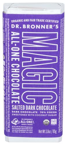 Dr Bronner Bar Chocolate Dark Salted - 3 Oz (12 Units)