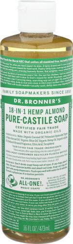 Dr Bronner Soap Liquid Castile Almond Hemp - 16 Oz (3 Units)