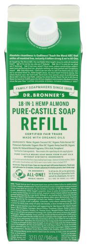 Dr Bronner Soap Refill Almond Pure - 32 Fo (1 Units)