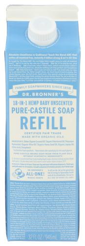Dr Bronner Soap Refill Baby Unscent - 32 Fo (1 Units)