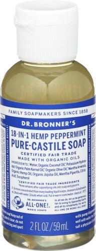 Dr Bronner Soap Liquid Castile Peppermint - 2 Oz (12 Units)