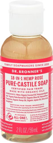 Dr Bronner Soap Liquid Castile Rose - 2 Oz (12 Units)
