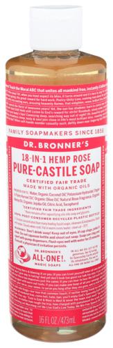 Dr Bronner Soap Liquid Rose - 16 Oz (3 Units)