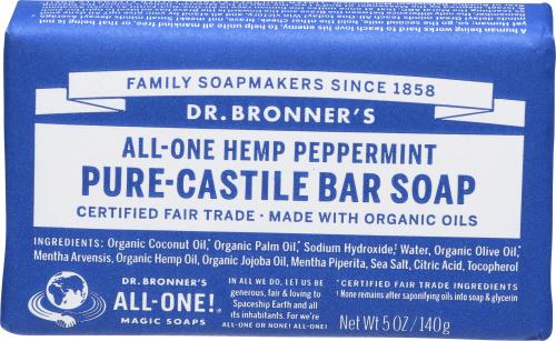 Dr Bronner Soap Bar Peppermint - 5 Oz (3 Units)