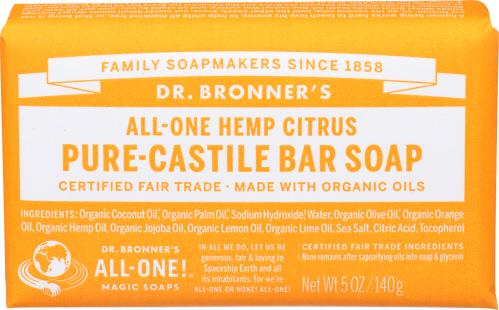Dr Bronner Soap Bar Citrus Orange - 5 Oz (3 Units)