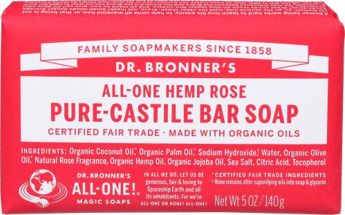 Dr Bronner Soap Bar Rose - 5 Oz (3 Units)