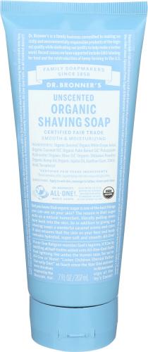 Dr Bronner Shaving Soap Unscented - 7 Oz (3 Units)