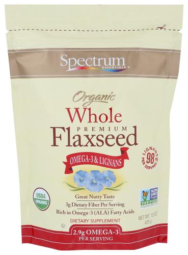 Spectrum Essential Flaxseed Whole Organic - 15 Oz (3 Units)