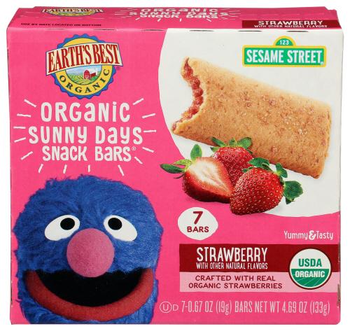 Earths Best Bar Sunny Day Strawberry Organic - 4.69 Oz (6 Units)