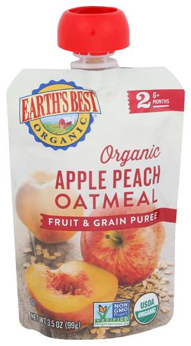 Earths Best Baby Puree Apple Peach O - 3.5 Oz (6 Units)