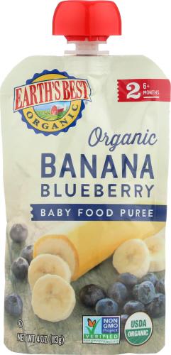 Earths Best Baby Puree Banana Bluebrr - 4 Oz (12 Units)