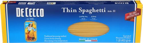De Cecco Pasta Spaghetti Thin - 16 Oz (20 Units)