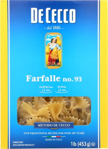 De Cecco Pasta Farfelle - 16 Oz (12 Units)