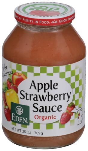 Eden Foods Sauce Apple Strawberry - 25 Oz (12 Units)